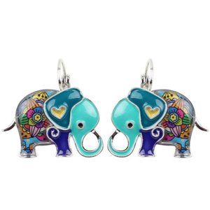 Colorful Enamel Elephant earrings